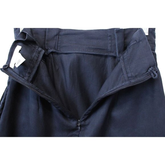 H&M A-Line Mini Skirt Pleated  4 Blue  Solid Lyocell - Picture 5 of 9